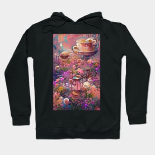 Psychedelic pink floral coffee | psychedelic floral coffee Hoodie